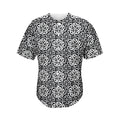 Black And White Celtic Pattern Print Men's Baseball Jersey
