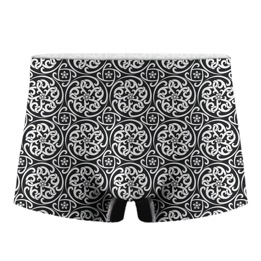 Black And White Celtic Pattern Print Men's Boxer Briefs