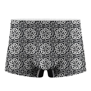 Black And White Celtic Pattern Print Men's Boxer Briefs