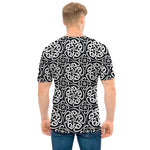 Black And White Celtic Pattern Print Men's T-Shirt