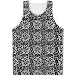 Black And White Celtic Pattern Print Men's Tank Top