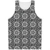 Black And White Celtic Pattern Print Men's Tank Top