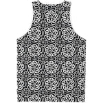 Black And White Celtic Pattern Print Men's Tank Top