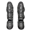 Black And White Celtic Pattern Print Muay Thai Shin Guards