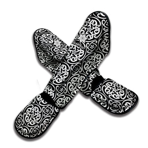 Black And White Celtic Pattern Print Muay Thai Shin Guard