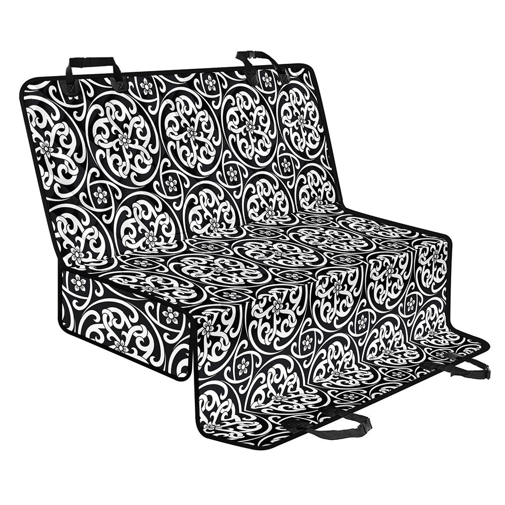 Black And White Celtic Pattern Print Pet Car Back Seat Cover