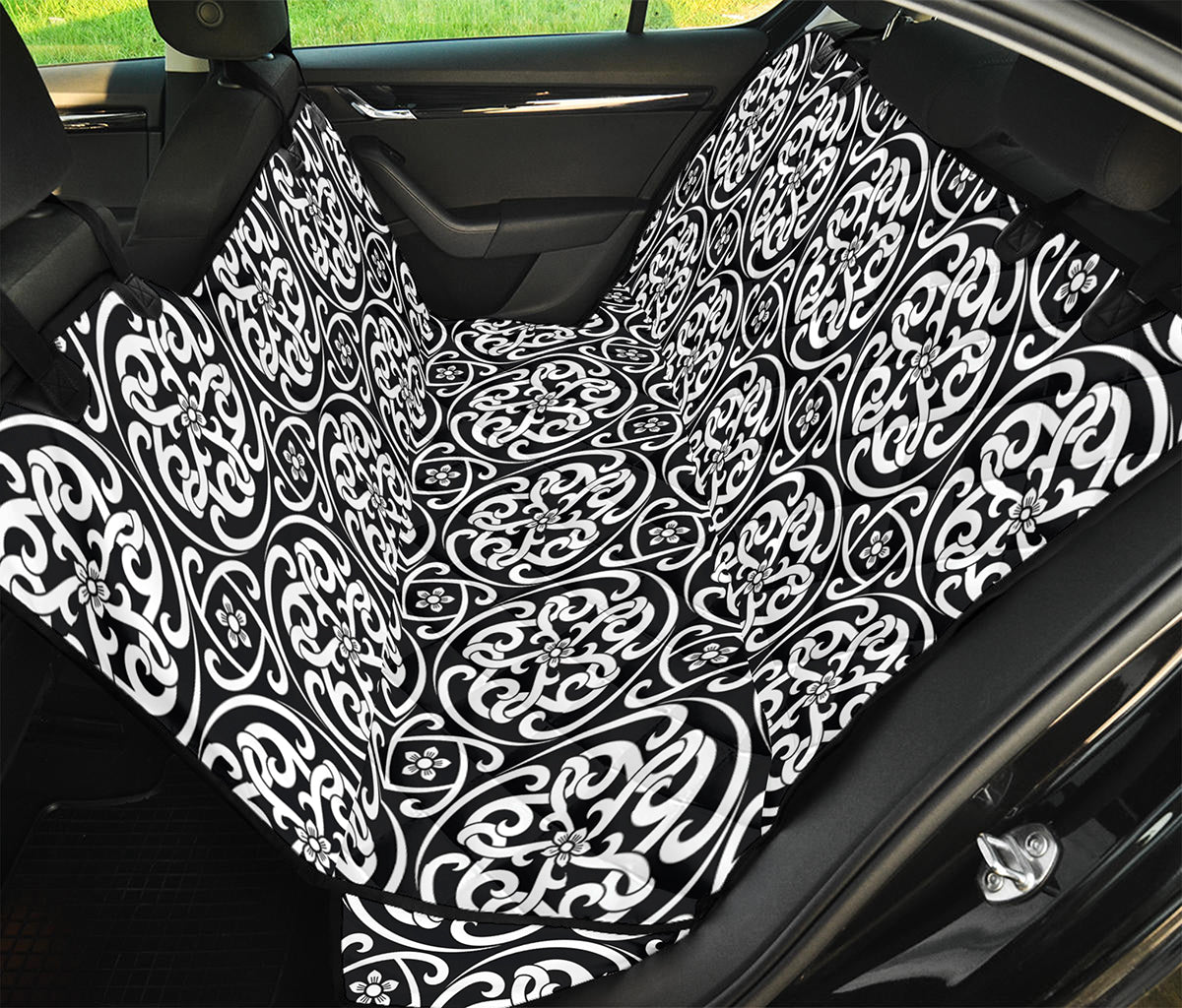 Black And White Celtic Pattern Print Pet Car Back Seat Cover