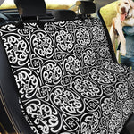 Black And White Celtic Pattern Print Pet Car Back Seat Cover