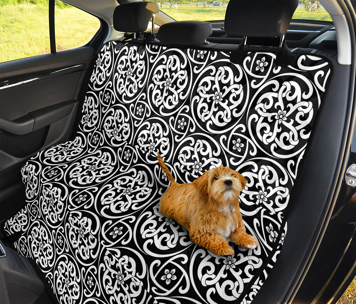 Black And White Celtic Pattern Print Pet Car Back Seat Cover