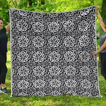 Black And White Celtic Pattern Print Quilt