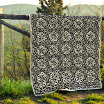 Black And White Celtic Pattern Print Quilt