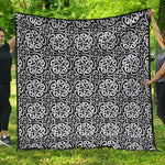 Black And White Celtic Pattern Print Quilt