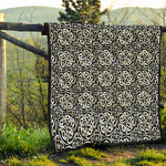 Black And White Celtic Pattern Print Quilt