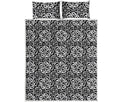 Black And White Celtic Pattern Print Quilt Bed Set