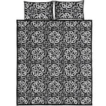 Black And White Celtic Pattern Print Quilt Bed Set