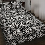 Black And White Celtic Pattern Print Quilt Bed Set