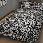 Black And White Celtic Pattern Print Quilt Bed Set