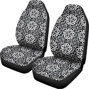 Black And White Celtic Pattern Print Universal Fit Car Seat Covers