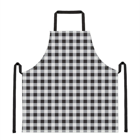 Black And White Check Pattern Print Apron