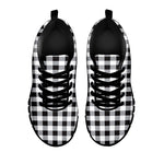 Black And White Check Pattern Print Black Sneakers