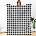 Black And White Check Pattern Print Blanket