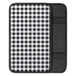 Black And White Check Pattern Print Car Center Console Cover