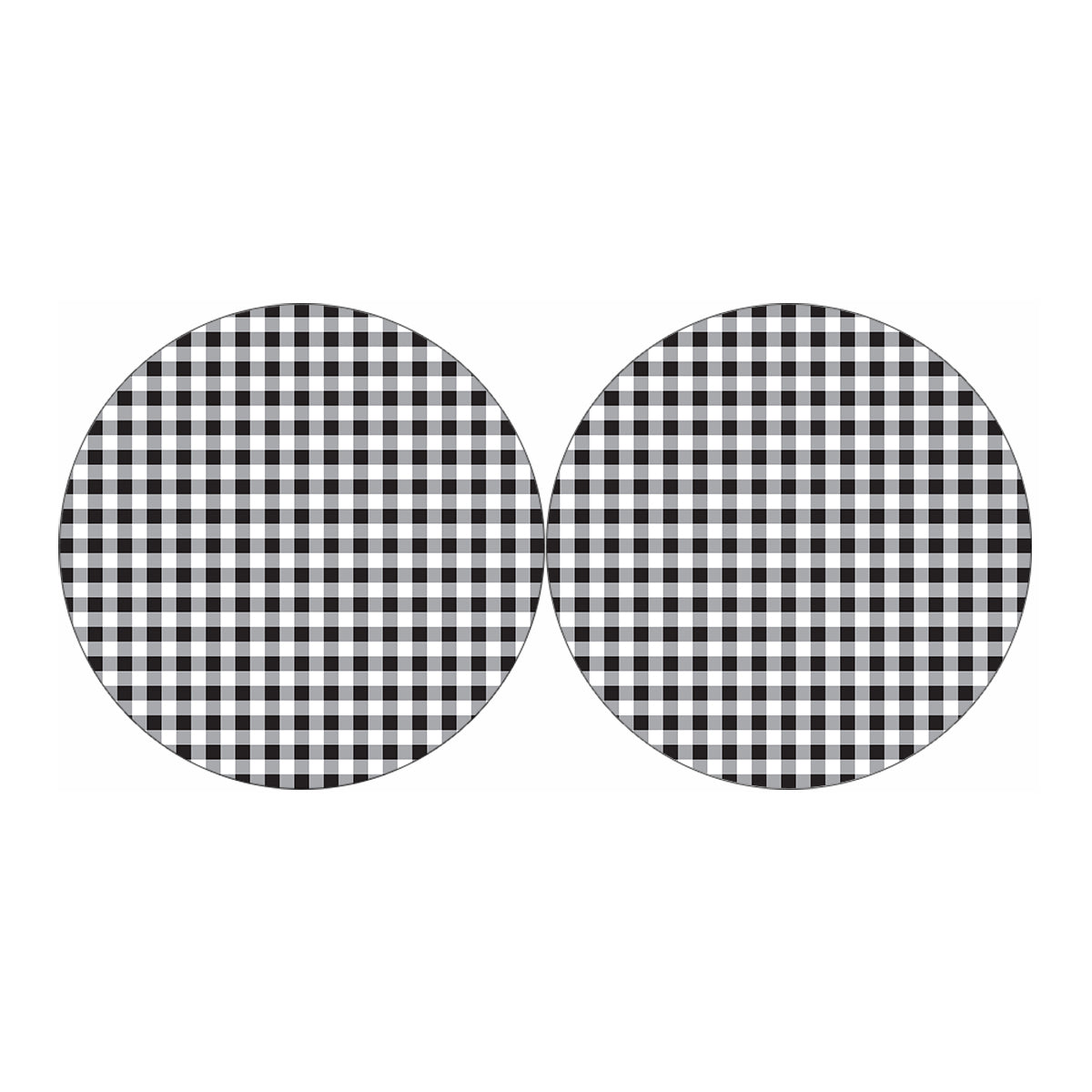 Black And White Check Pattern Print Car Coasters