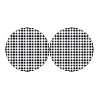 Black And White Check Pattern Print Car Coasters