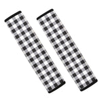 Black And White Check Pattern Print Car Seat Belt Covers