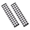 Black And White Check Pattern Print Car Seat Belt Covers