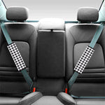 Black And White Check Pattern Print Car Seat Belt Covers