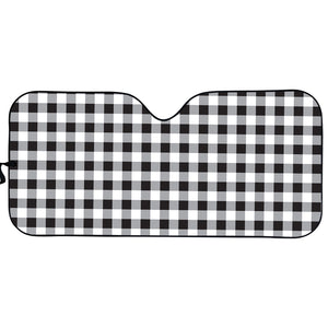 Black And White Check Pattern Print Car Sun Shade