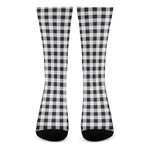 Black And White Check Pattern Print Crew Socks