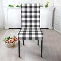 Black And White Check Pattern Print Dining Chair Slipcover