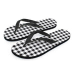 Black And White Check Pattern Print Flip Flops