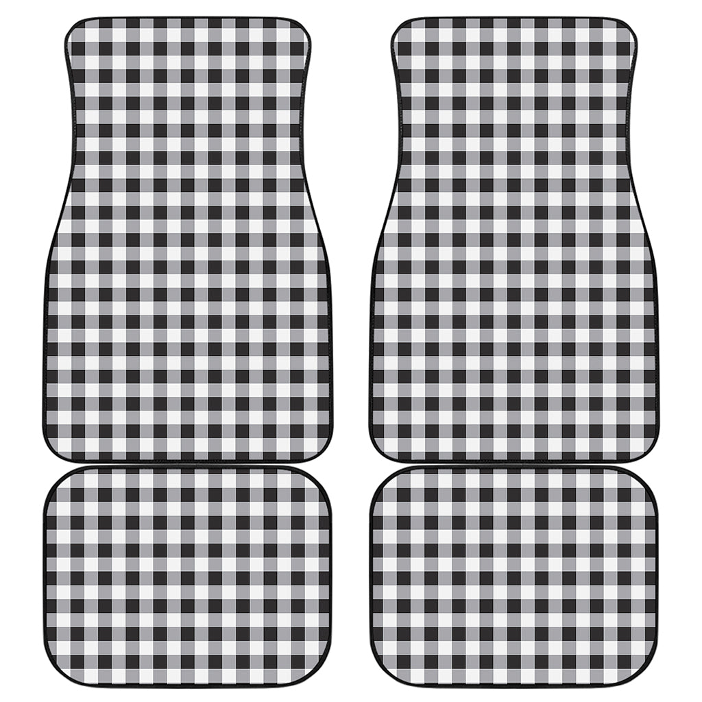 Black And White Check Pattern Print Front and Back Car Floor Mats