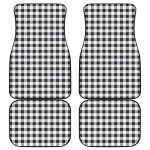 Black And White Check Pattern Print Front and Back Car Floor Mats