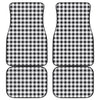 Black And White Check Pattern Print Front and Back Car Floor Mats