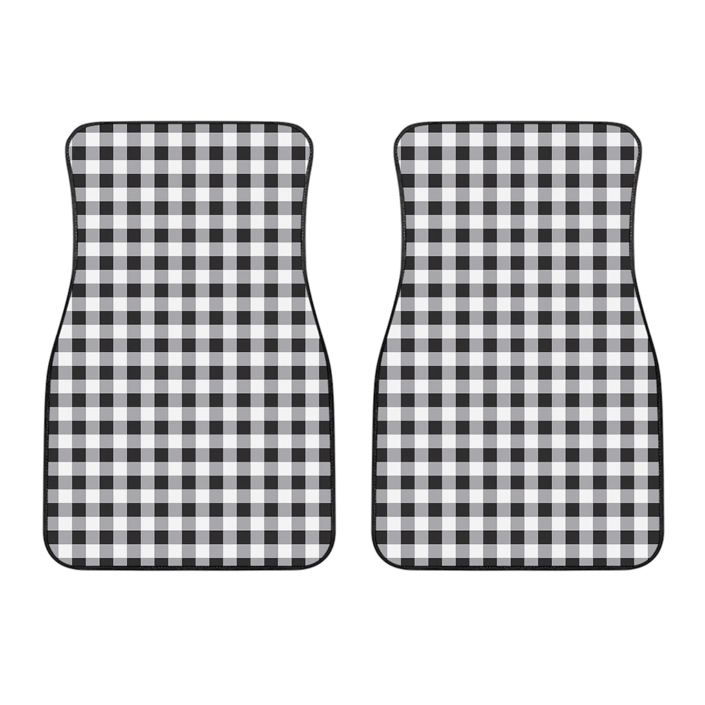 Black And White Check Pattern Print Front Car Floor Mats