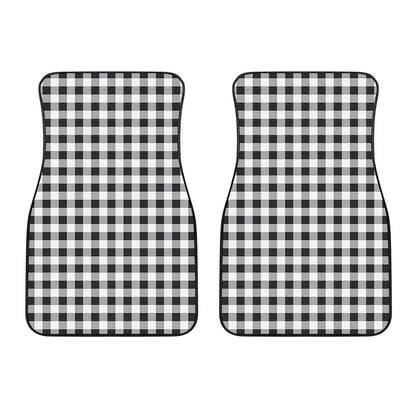 Black And White Check Pattern Print Front Car Floor Mats