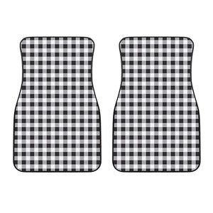 Black And White Check Pattern Print Front Car Floor Mats