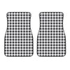 Black And White Check Pattern Print Front Car Floor Mats