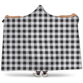 Black And White Check Pattern Print Hooded Blanket