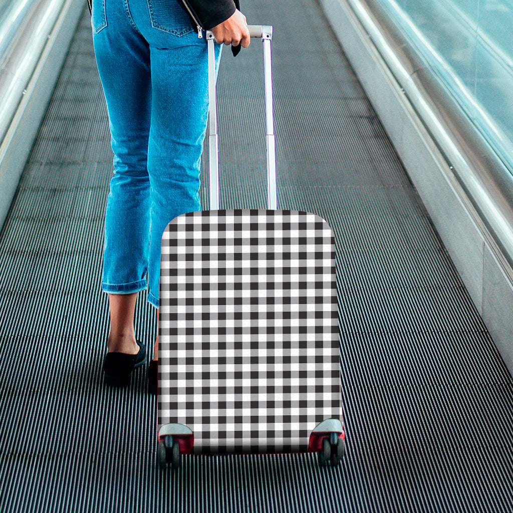 Black And White Check Pattern Print Luggage Cover