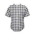 Black And White Check Pattern Print Men's Baseball Jersey