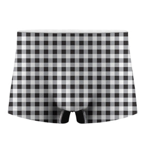 Black And White Check Pattern Print Men's Boxer Briefs