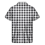 Black And White Check Pattern Print Men's Short Sleeve Shirt