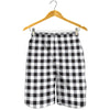 Black And White Check Pattern Print Men's Shorts