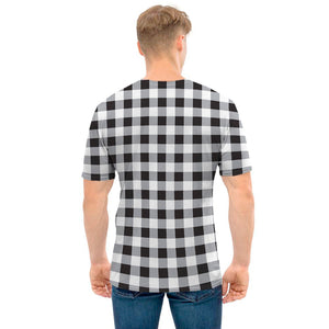 Black And White Check Pattern Print Men's T-Shirt