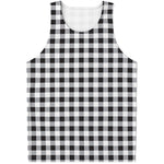 Black And White Check Pattern Print Men's Tank Top